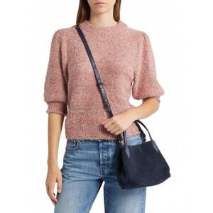 Madewell The Mini Suede Shopper Tote Crossbody NWT Deep Indigo Blue